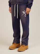 BLUE SUNFADED SWEATPANTS "NY"