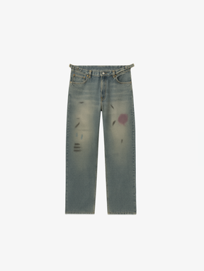 LIGHT BLUE WASHED DENIM " MUD & PAINTING"