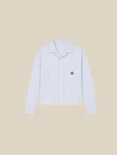 BLUE SEERSUCKER RESORT SHIRT "M"