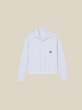 BLUE SEERSUCKER RESORT SHIRT "M"