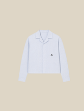 LIGHT BLUE CHECK SEERSUCKER SHIRT "M"