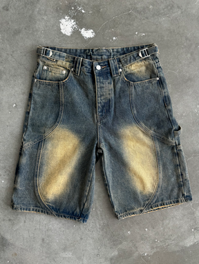 DARK BLUE WASHED DENIM JORTS "V2"