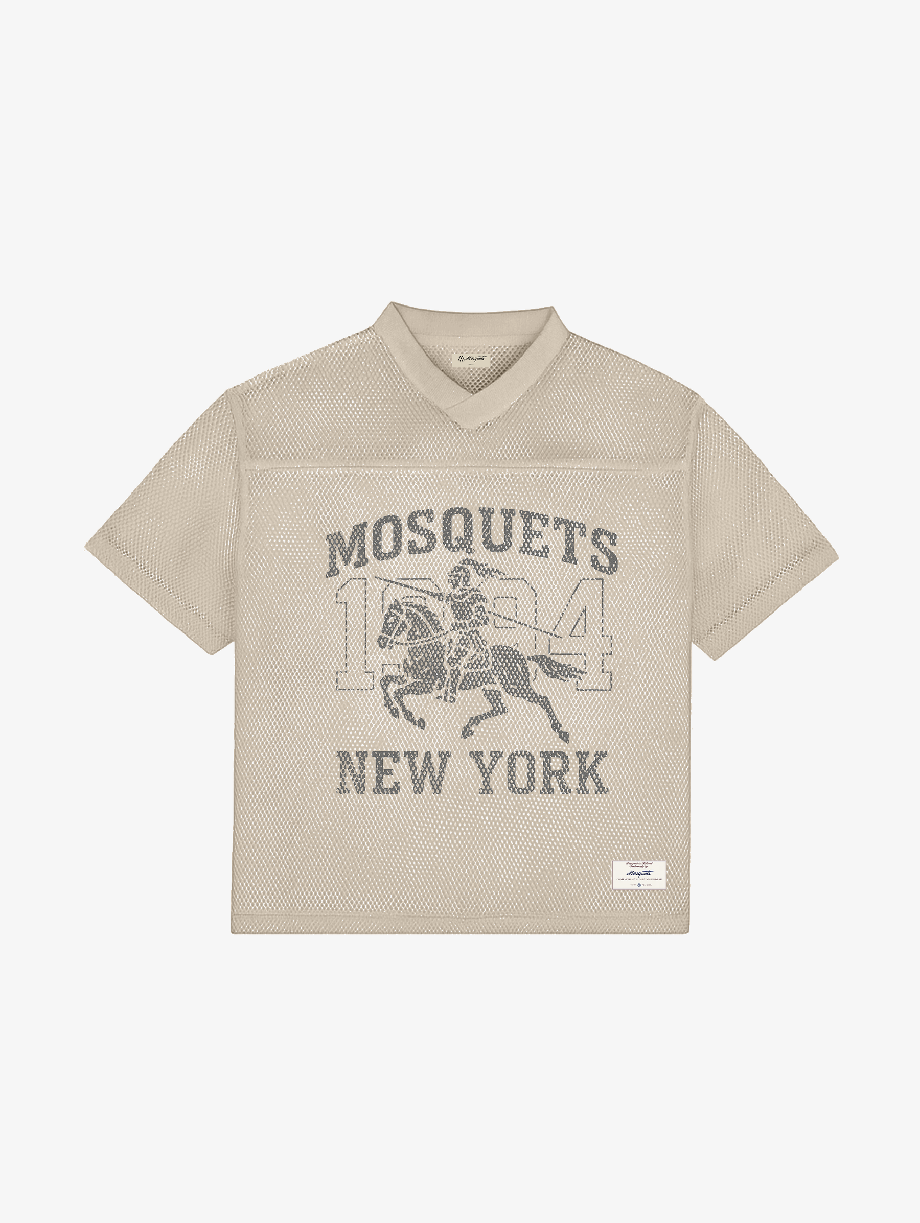 BEIGE MESH FOOTBALL JERSEY "NY KNIGHT"