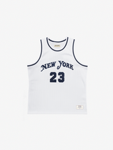 WHITE BASKETBALL JERSEY "NY 23"
