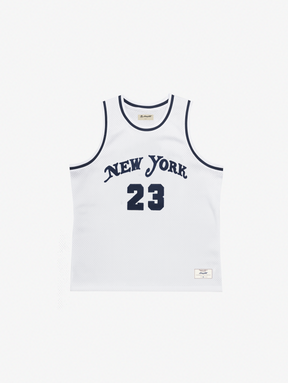 WHITE BASKETBALL JERSEY "NY 23"