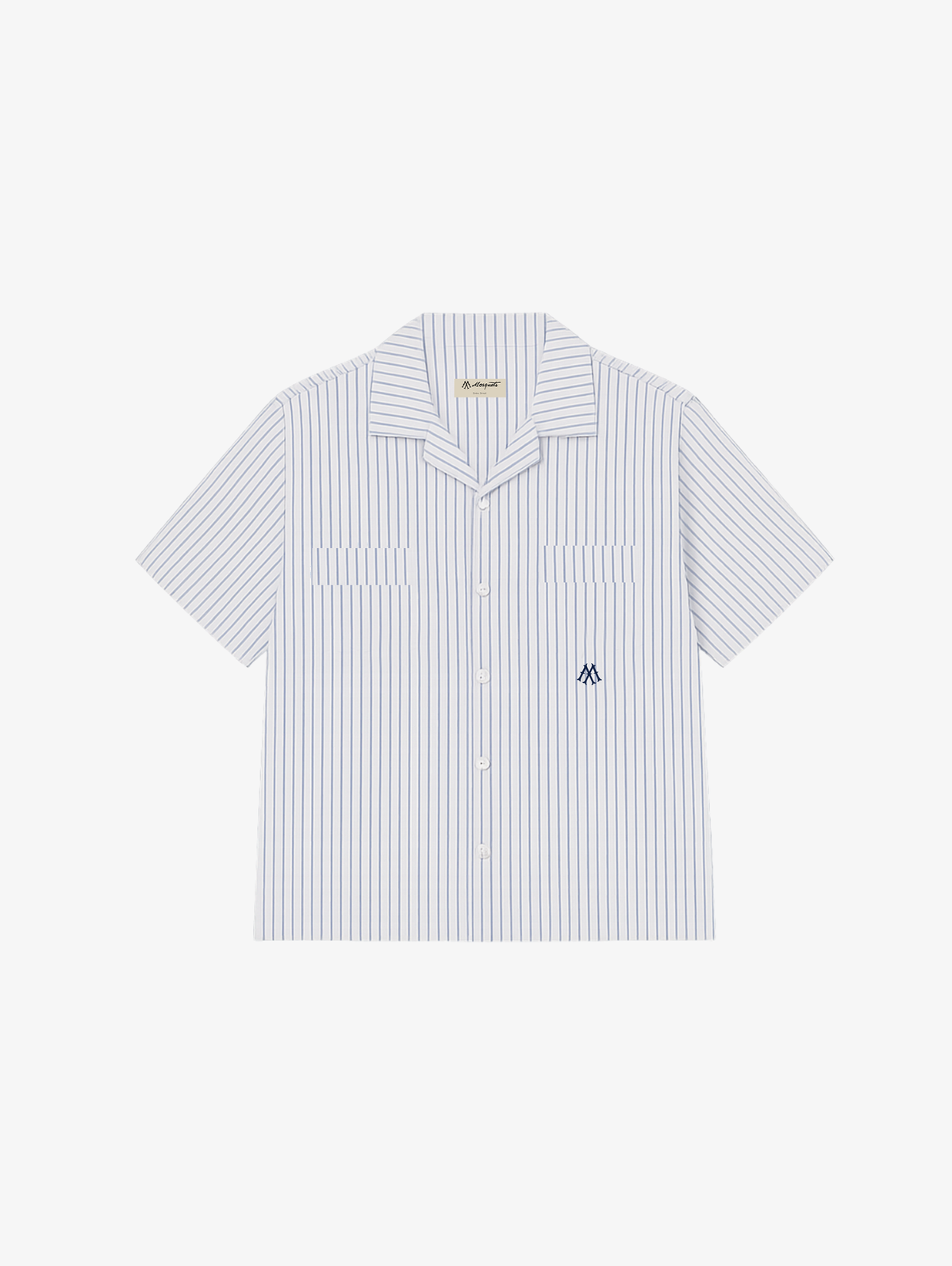 SEERSUCKER BLUE PINSTRIPE SHIRT "M"