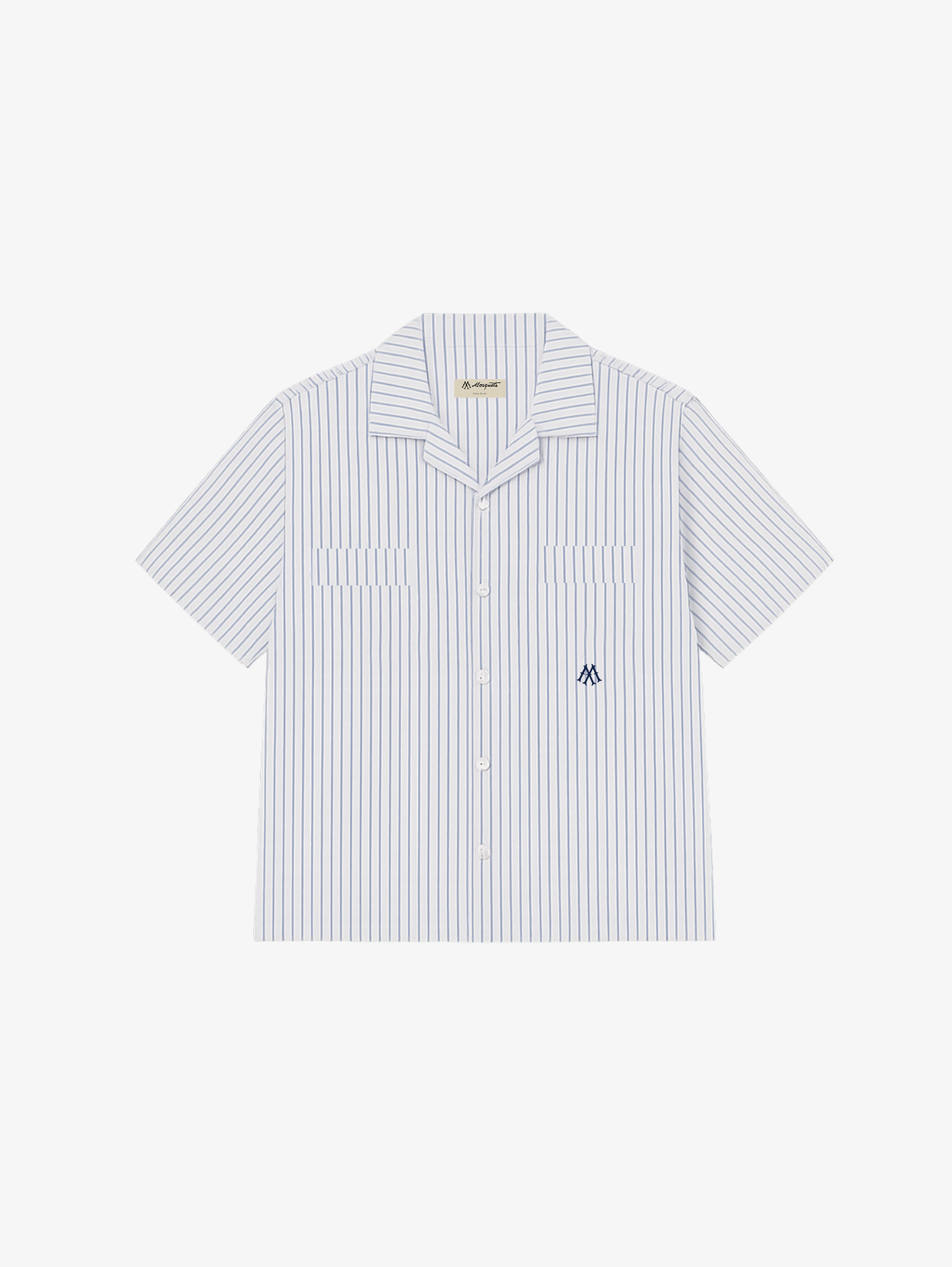 SEERSUCKER BLUE PINSTRIPE SHIRT "M"