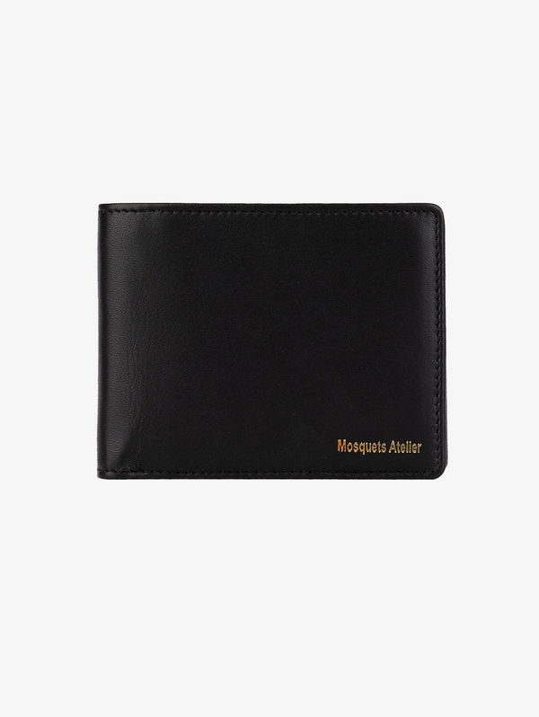 BLACK LEATHER WALLET "ATELIER" - Mosquets