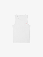 WHITE RIB TANKTOP "ATHLETICS"