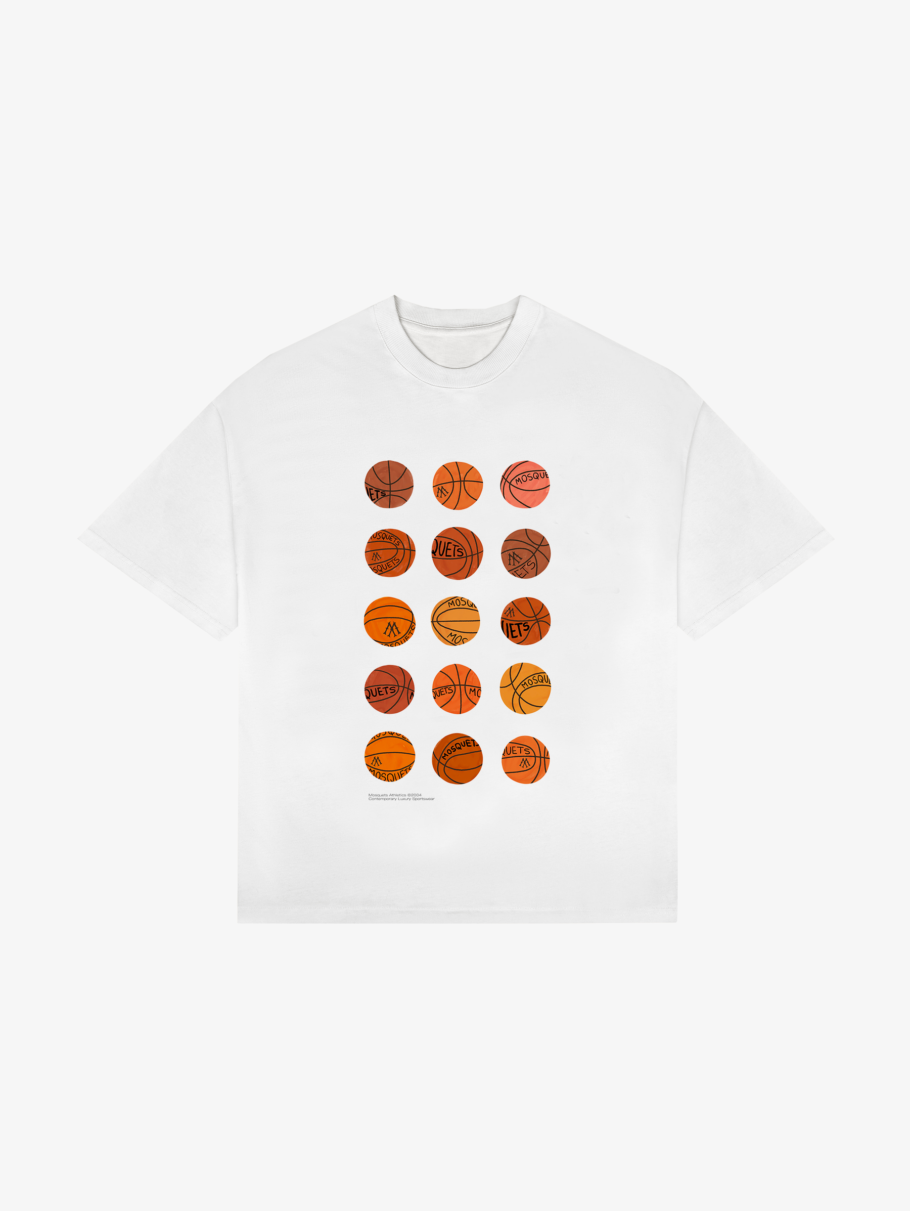 WHITE T-SHIRT "BASKETBALLS"