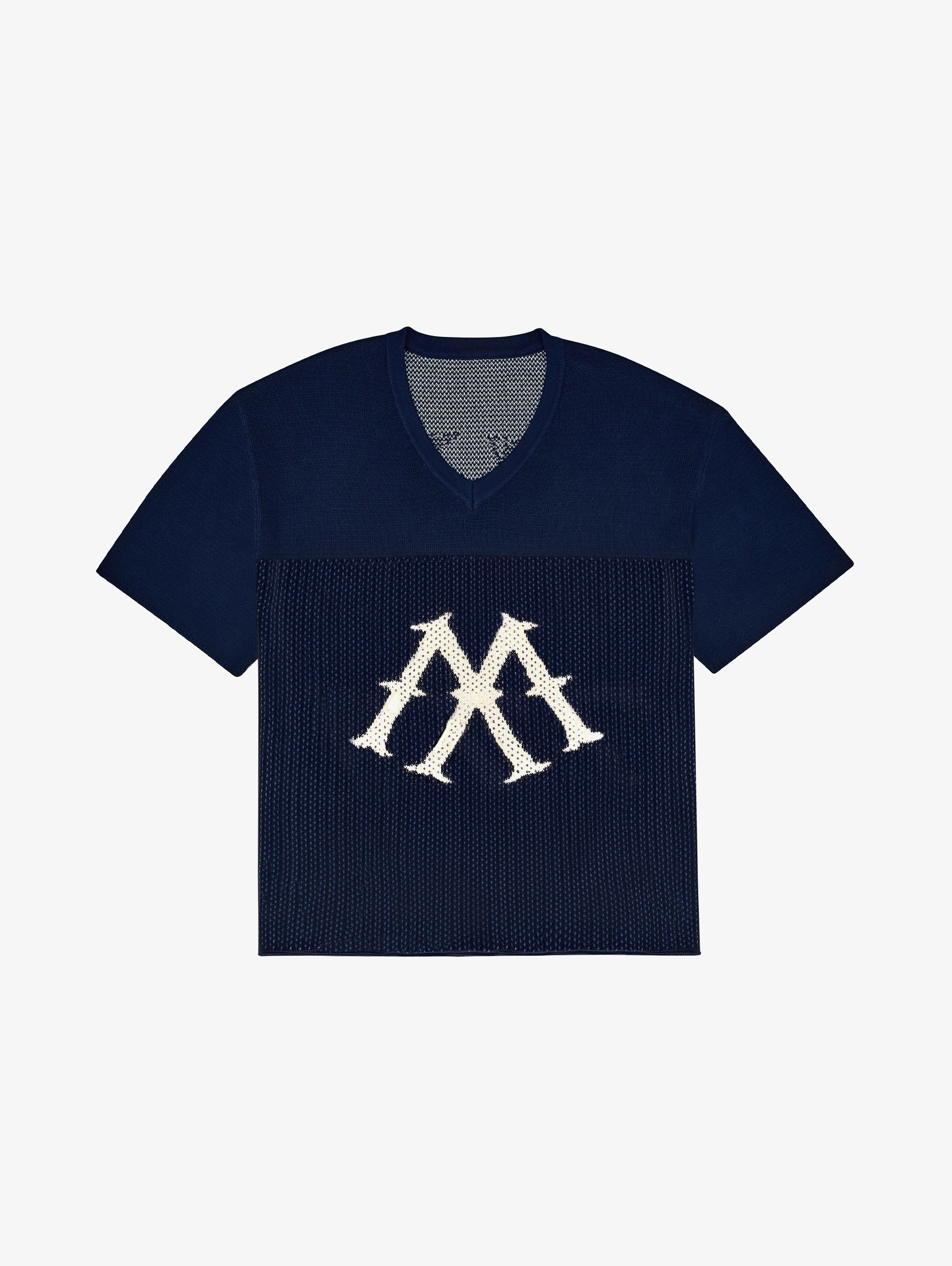 BLUE KNIT FOOTBALL JERSEY 