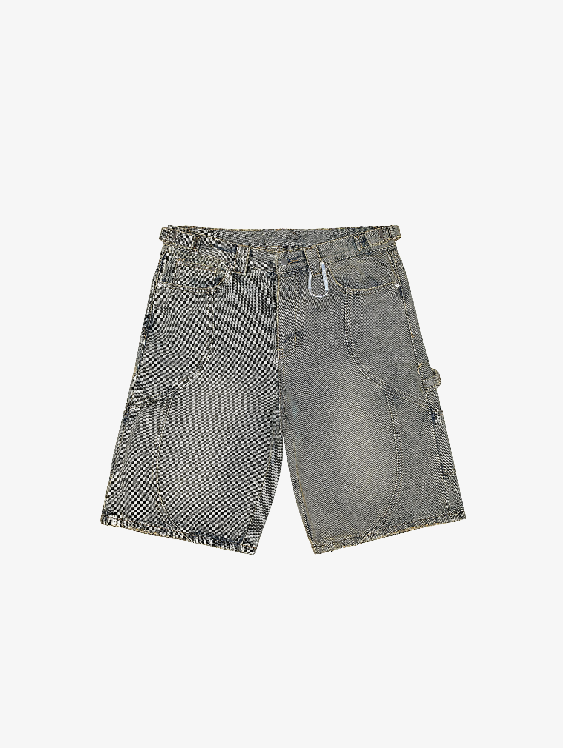 LIGHT BLUE WASHED DENIM JORTS 