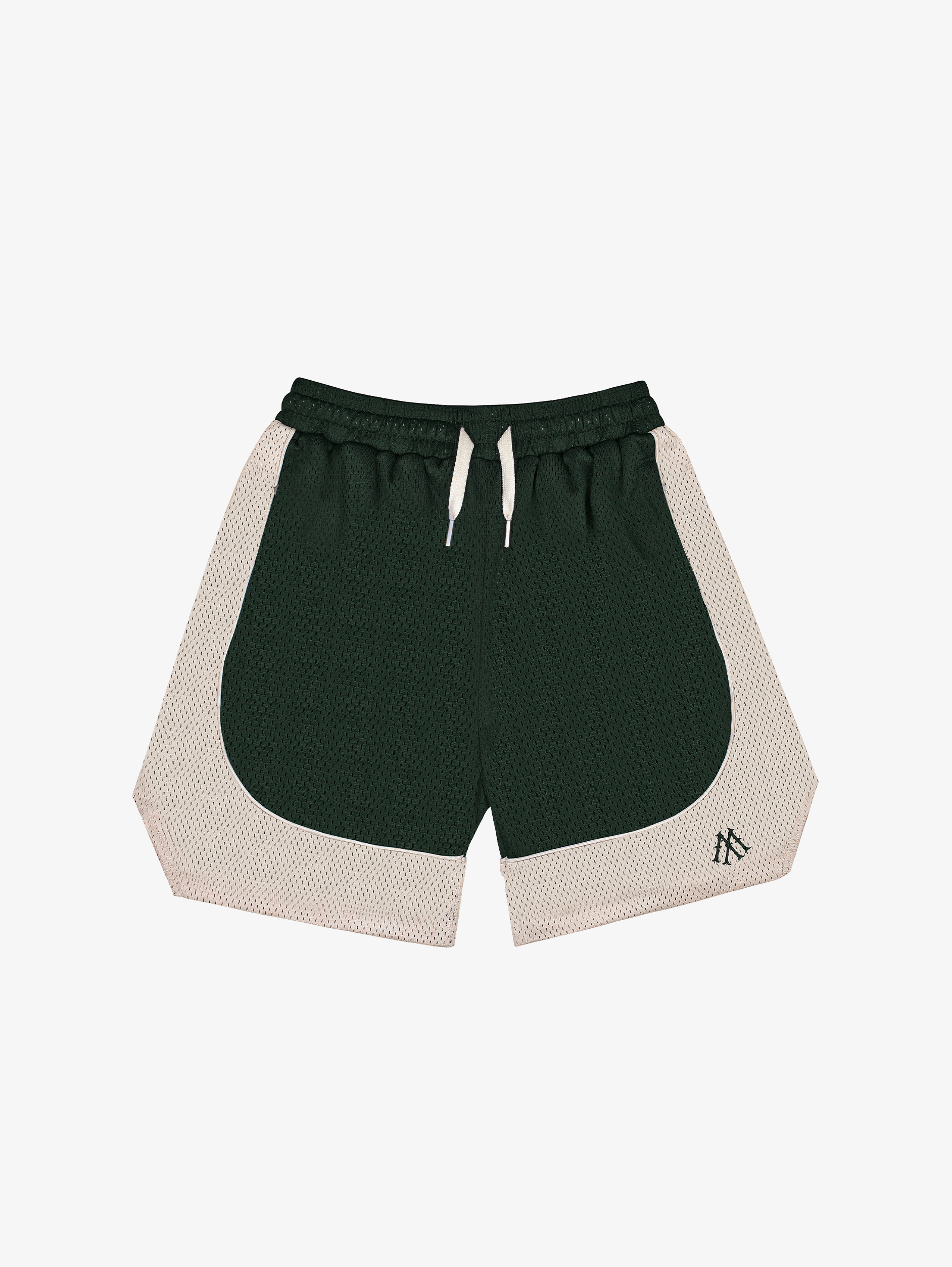 GREEN CONTRAST BASKETBALL MESH SHORTS 