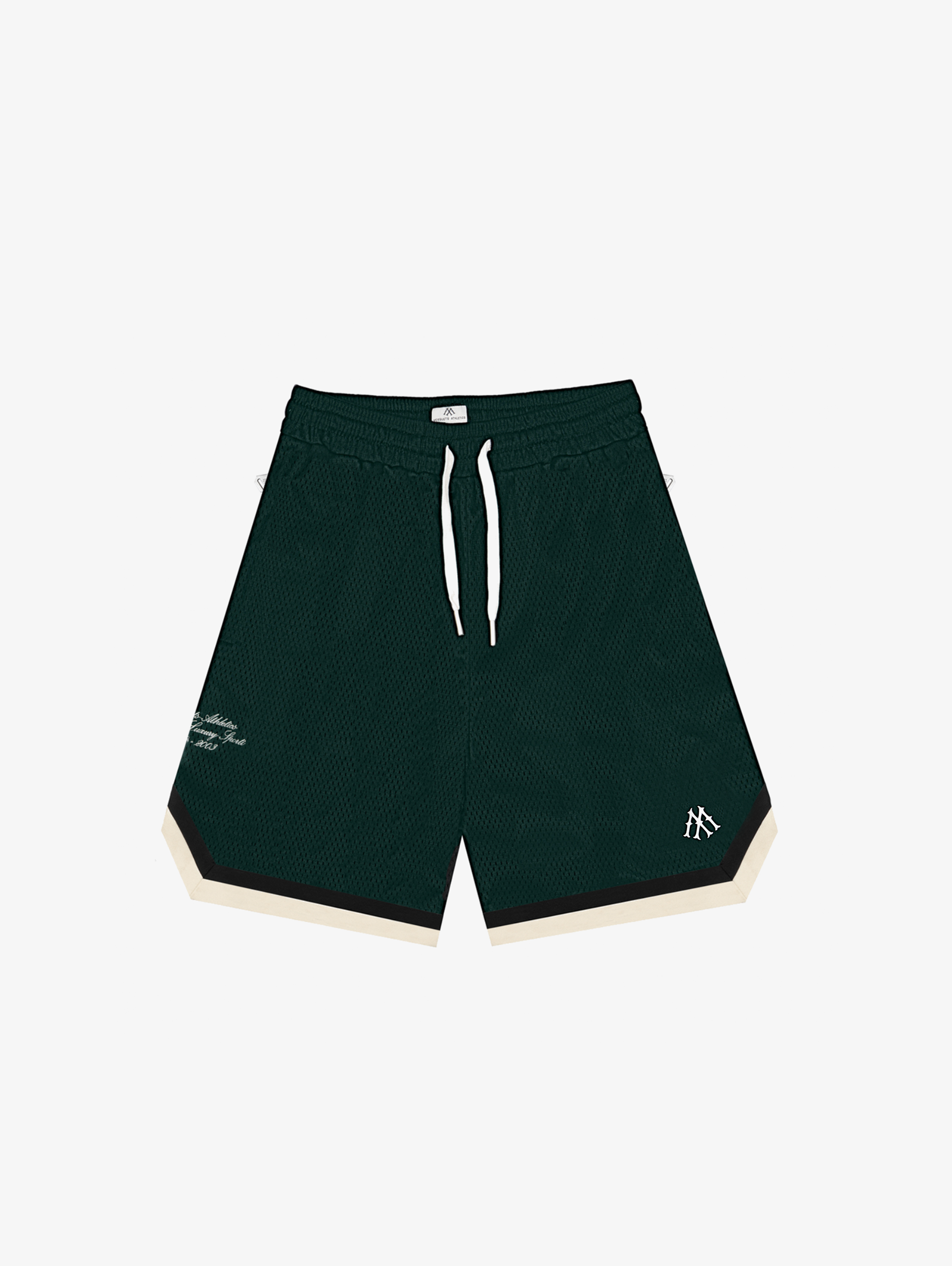 DARK GREEN BASKETBALL MESH SHORTS 