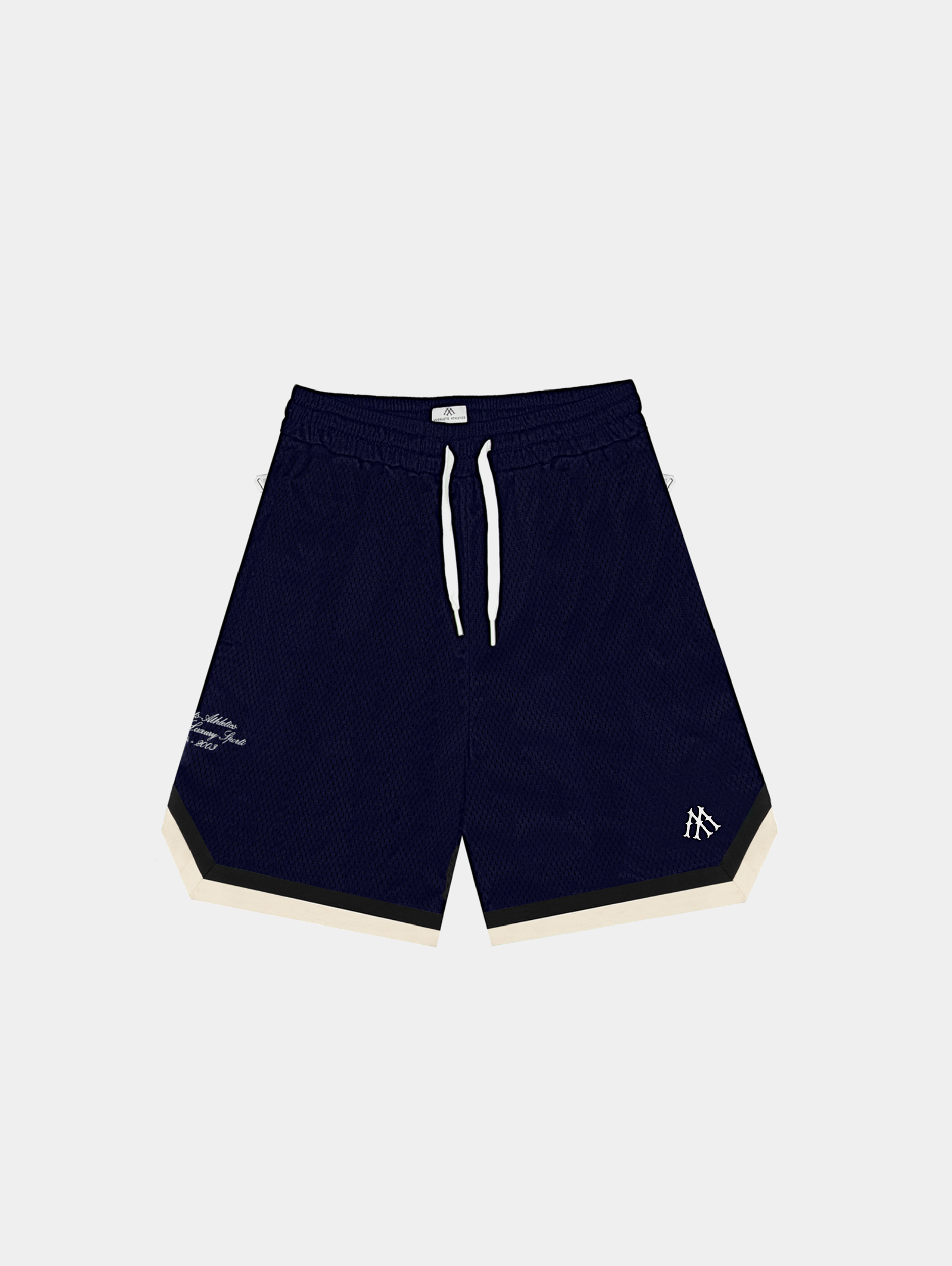 DARK BLUE BASKETBALL MESH SHORTS 