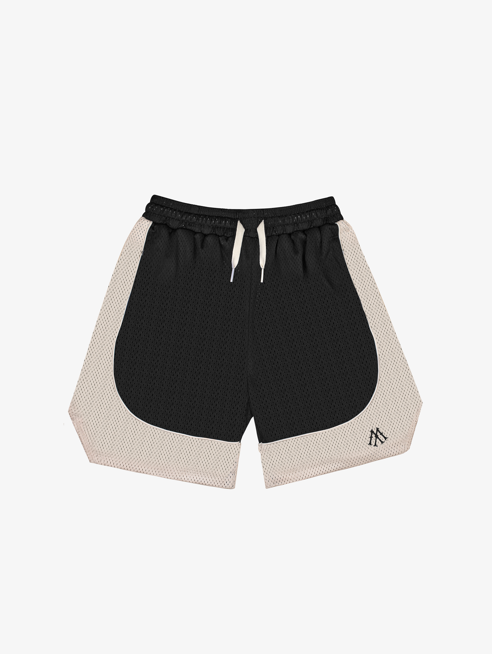 BLACK CONTRAST BASKETBALL MESH SHORTS 