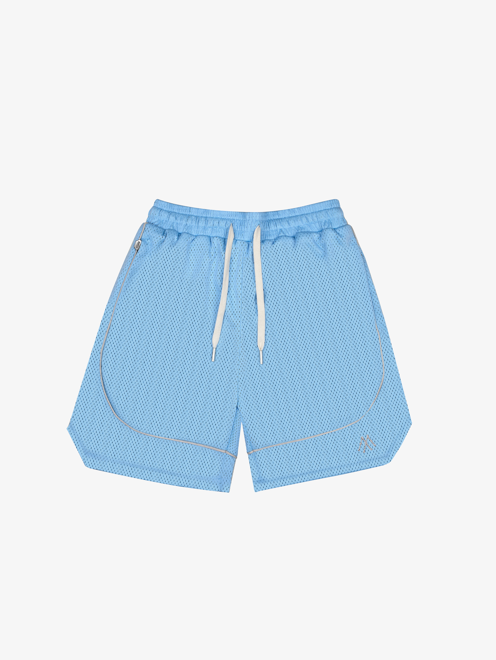 LIGHT BLUE BASKETBALL MESH SHORTS PIPING  