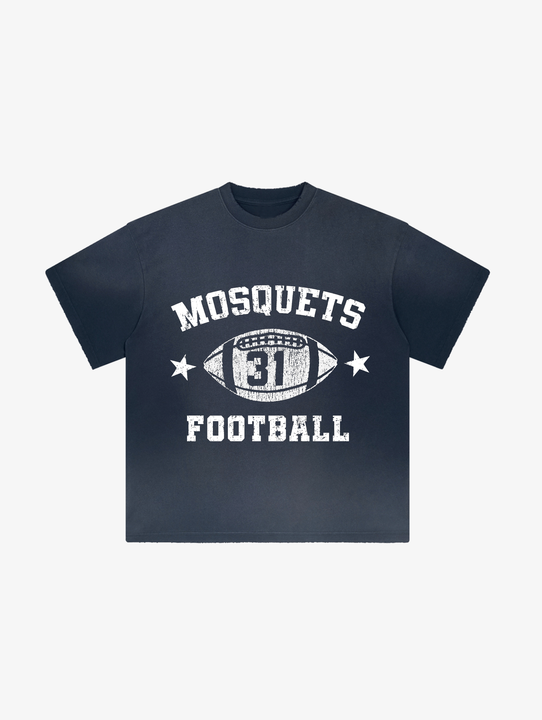 DARK BLUE SUNFADED T-SHIRT "MOSQUETS FOOTBALL"