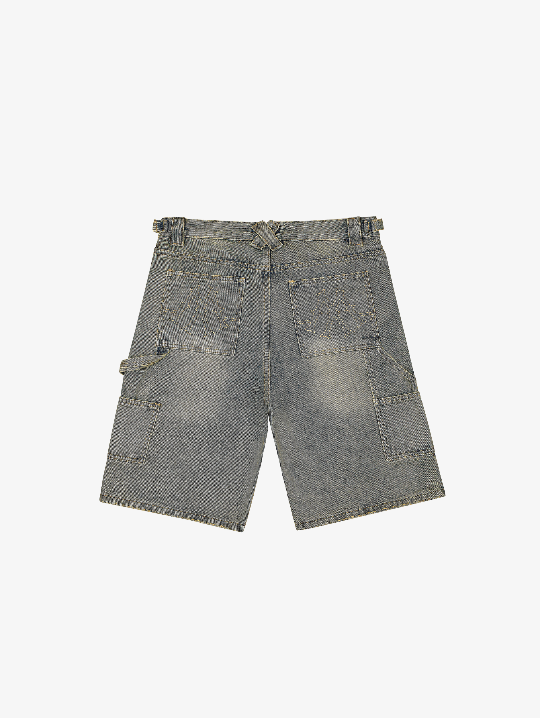 LIGHT BLUE WASHED DENIM JORTS 