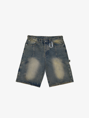 DARK BLUE WASHED DENIM JORTS "V2"