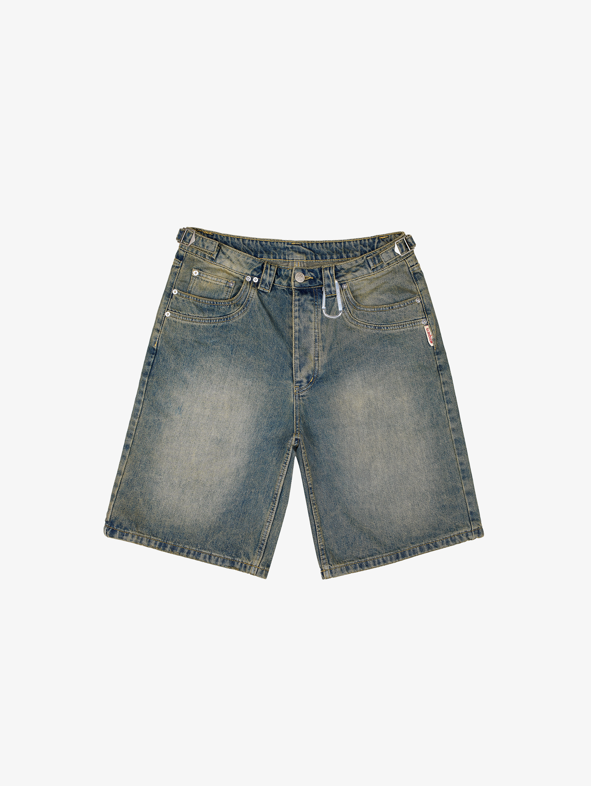 DIRT BLUE WASHED DENIM JORTS 