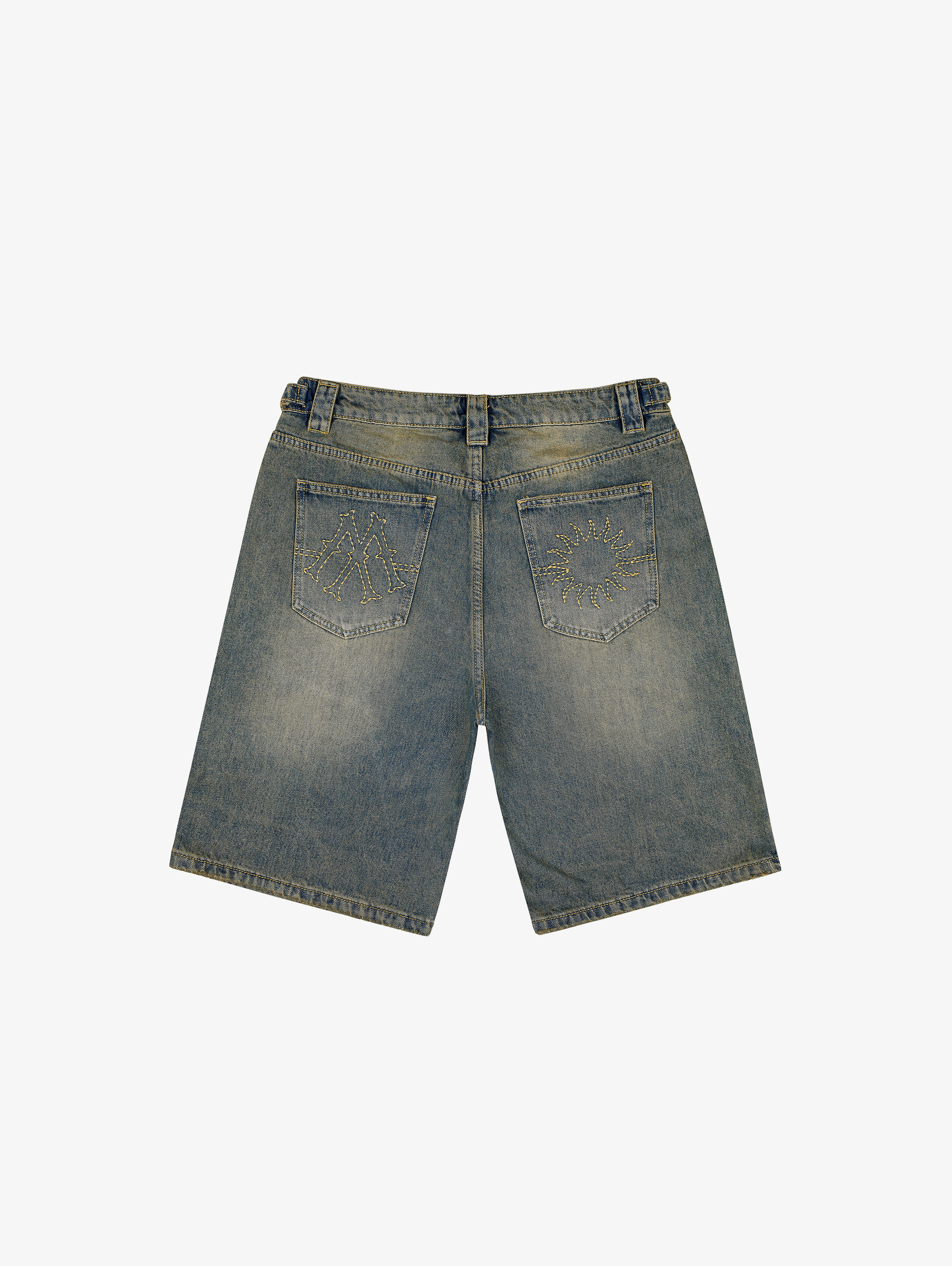 DIRT BLUE WASHED DENIM JORTS 