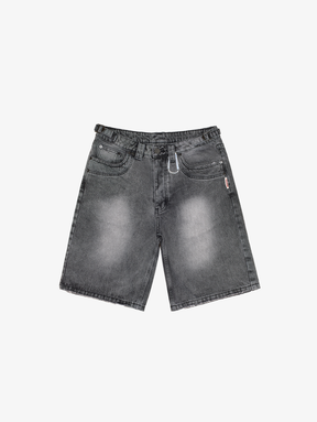 GREY WASHED DENIM JORTS "SUN"