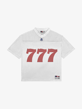 WHITE MESH FOOTBALL JERSEY "777"