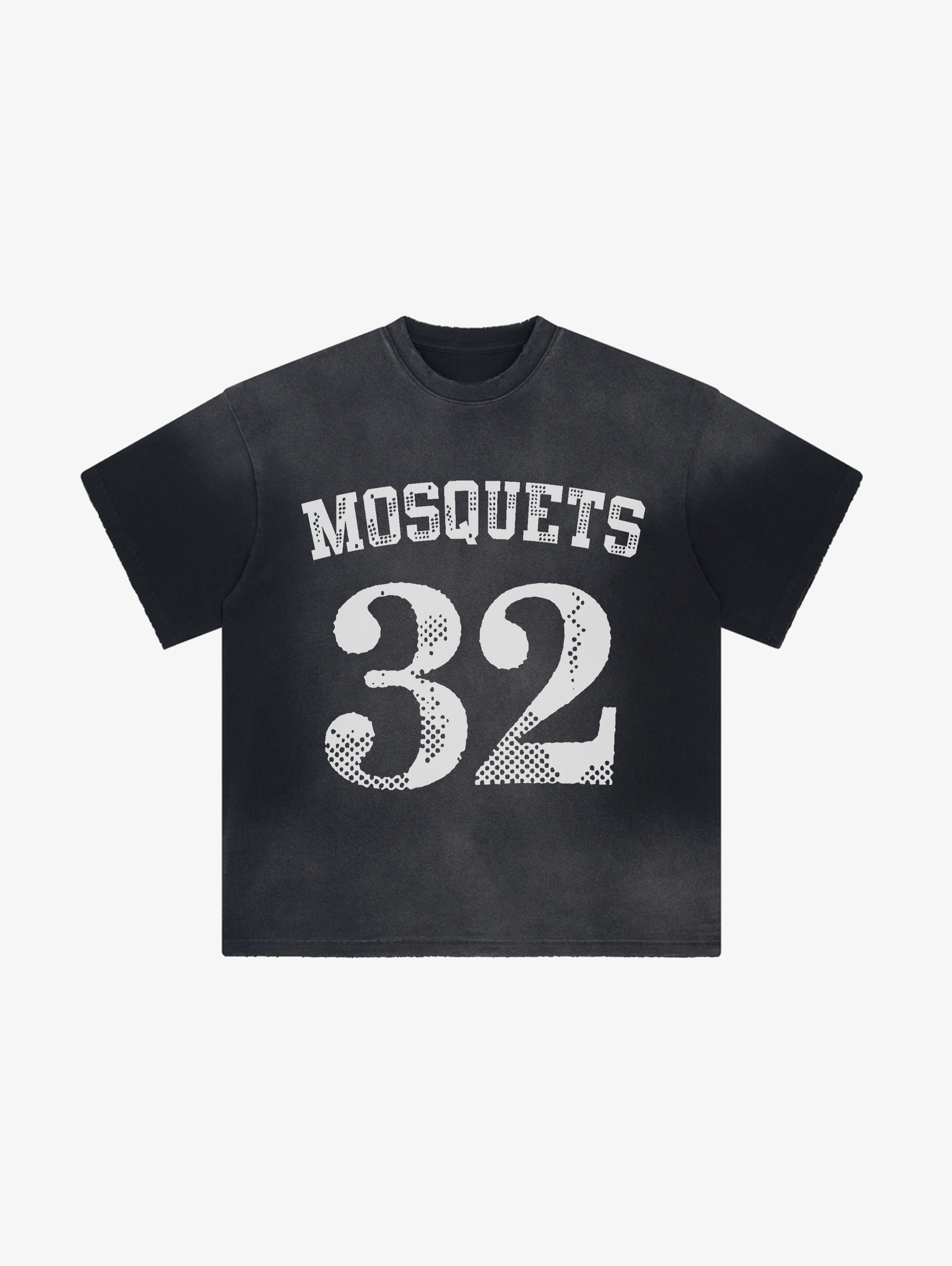 BLACK SUNFADED T-SHIRT "MOSQUETS 32"