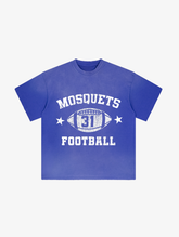 ROYAL BLUE SUNFADED T-SHIRT "MOSQUETS FOOTBALL"