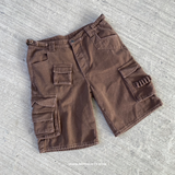 BROWN WASHED CARGO SHORTS - Mosquets