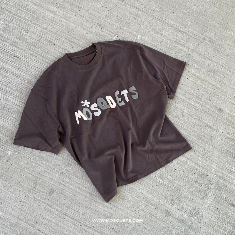 DARK BROWN T-SHIRT MULTICOLOR "MOSQUETS" - Mosquets