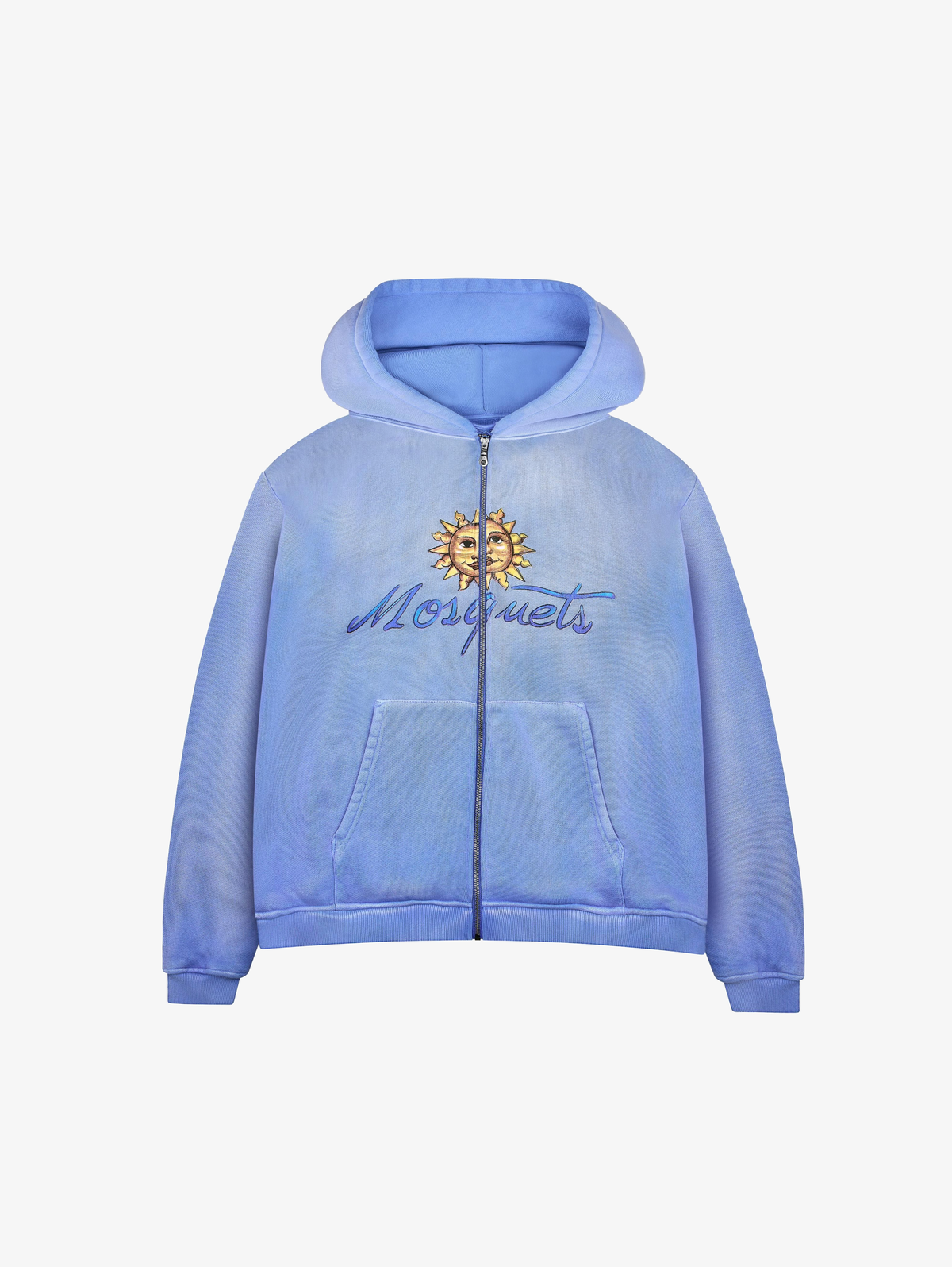 BLUE SUNFADED ZIP HOODED "SUN"