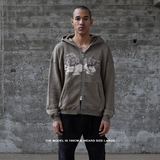 LIGHT BROWN ZIP HOODED "MOSQUETS" - Mosquets