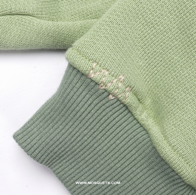 CONTRAST LIGHT GREEN SWEATER "ATELIER" - Mosquets