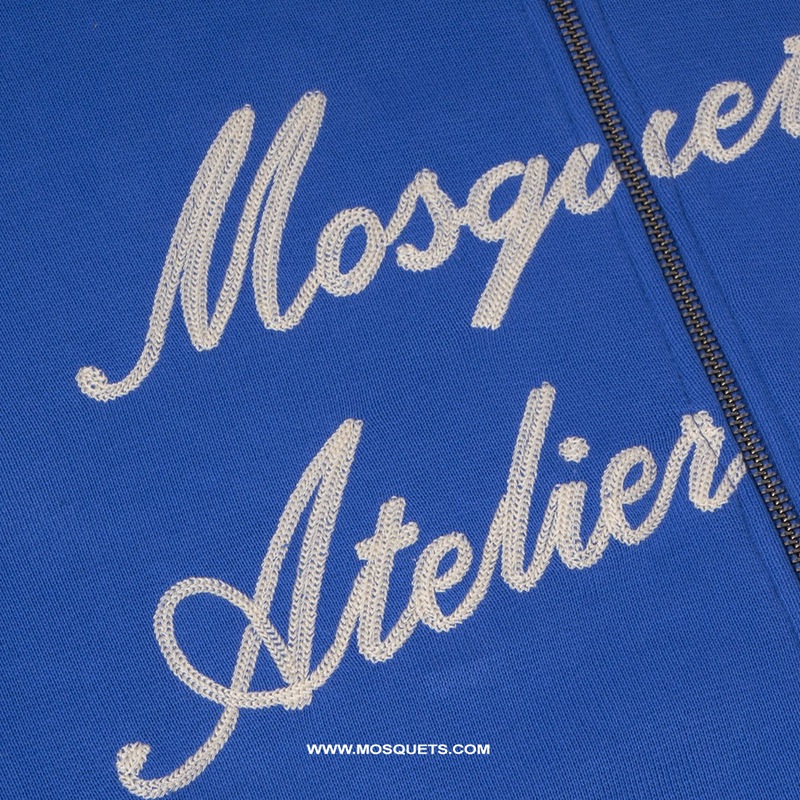 ROYAL BLUE ZIP HOODED "ATELIER" - Mosquets