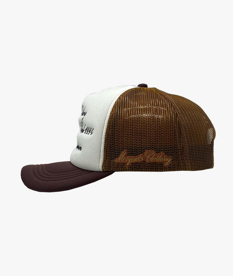 BROWN TRUCKER CAP "BASKETBALL COUNTRY CLUB" - Mosquets