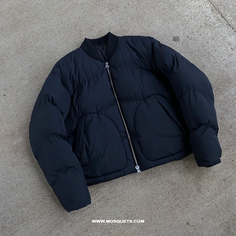 BLACK BOMBER PUFFER JACKET - Mosquets