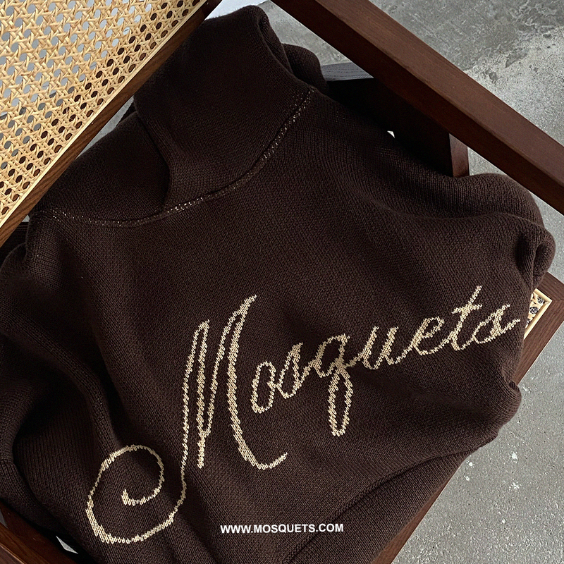 DARK BROWN KNIT HOODED "MOSQUETS" - Mosquets