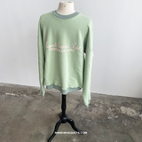 CONTRAST LIGHT GREEN SWEATER "ATELIER" - Mosquets